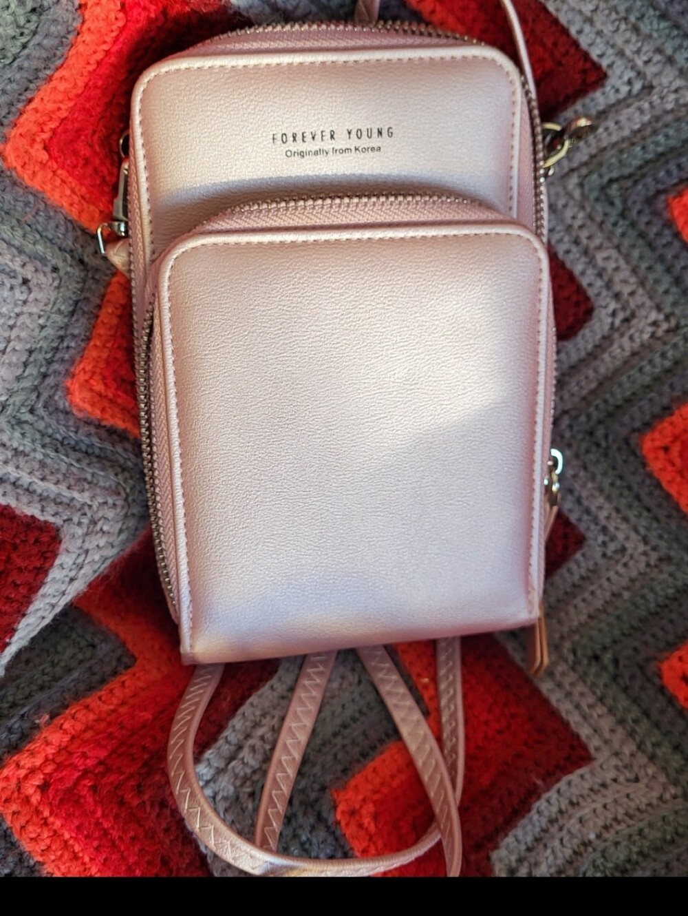 Forever Young Metallic Rose Mini Crossbody Bag